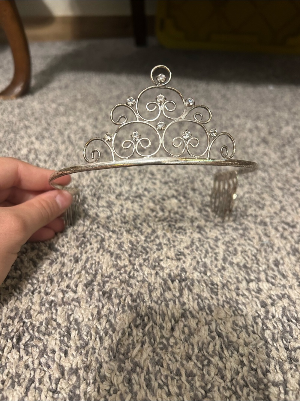 Silver Rhinestone Scroll Tiara Headband - Women Accessories